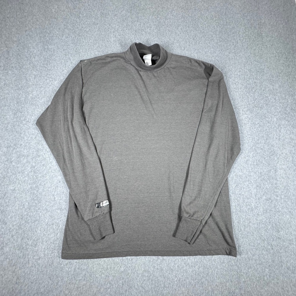 Vintage Brooks Running Shirt Mock Neck Mens L Gray Dri Release Long Sleeve USA